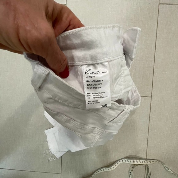 White Kancan Denim mini Skirt Distressed Size XS New With Tags - Picture 7 of 13